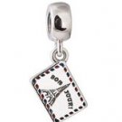 925 Sterling Silver Wish You Were Here Holiday Greedings Dangle Pendant Charm