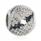 925 Sterling Silver Openwork Majestic Feathers Charm Bead