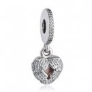 925 Sterling Silver Angel Wings Dangle Pendant Charm
