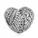 925 Sterling Silver Angelic Feathers Charm Bead