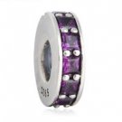 925 Sterling Silver Royal Purple Eternity Spacer Bead