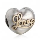 925 Sterling Silver 14ct Heart of Love Clip Charm