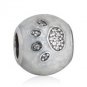 925 Sterling Silver I Love Pets w/ Clear CZ Charm Bead