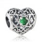 925 Sterling Silver May Birthstone Signature Heart Charm Bead