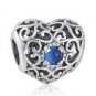 925 Sterling Silver December Birthstone Signature Heart Charm Bead