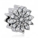 925 Sterling Silver Ice Crystal w/ Clear CZ Charm Bead