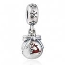 925 Sterling Silver Prancing Reindeer Dangle Pendant Charm