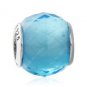 925 Sterling Silver Sky Blue Geometric Facets Charm Bead