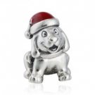 925 Sterling Silver Christmas Puppy Charm Bead