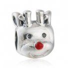 925 Sterling Silver Red-Nosed Reindeer Charm Bead