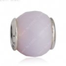925 Sterling Silver Opalescent Geometric Facets Charm Bead