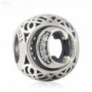 925 Sterling Silver Vintage C Charm Bead