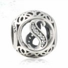 925 Sterling Silver Vintage S Charm Bead