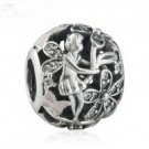 925 Sterling Silver Dazzling Daisy Fairy w/ Pink Enamel Charm Bead