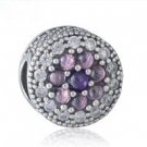 925 Sterling Silver Dazzling Floral Multi-Colored Charm Bead