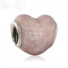 925 Sterling Silver Glittering Heart Charm Bead