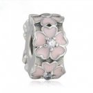 925 Sterling Silver Pink Primrose Clip Charm