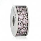 925 Sterling Silver Pink Shining Elegance Clip Charm