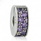 925 Sterling Silver Purple Shining Elegance Clip Charm