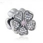 925 Sterling Silver Sparkling Apple Blossom Charm Bead