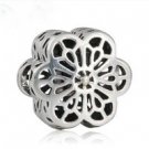 925 Sterling Silver Floral Daisy Lace Charm Bead