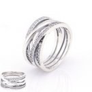 925 Sterling Silver Entwining Silver Ring Band
