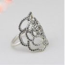 925 Sterling Silver Shimmering Rose Ring Band