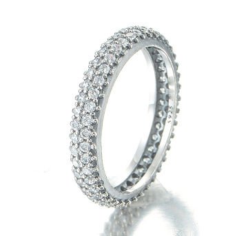 925 Sterling Silver Sparkling Curve Stacking Ring Band