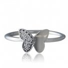 925 Sterling Silver Spring Fluttering Butterfly Stacking Ring Band