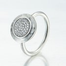 925 Sterling Silver Signature w/ Clear CZ Ring Band