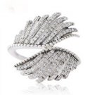 925 Sterling Silver Majestic Feathers Ring Band