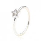 925 Sterling Silver Star Shine w/ Clear CZ Ring Band
