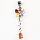 UNIQUE FLOWER PENDANT!! CHAKRAS GEMS MULTI-COLOR!