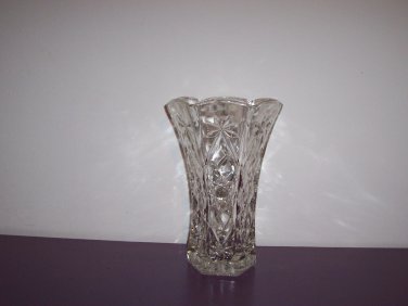 Crystal Cut Clear Glass Vase