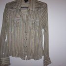 RUE21 GLITZY PEARL SNAP SHIRT