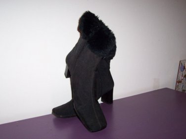 FUR TOP MID-LEG BOOTS