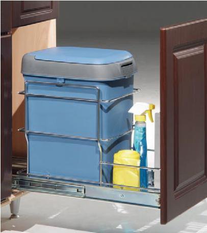 Single Waste Bin Pull Out with Cover