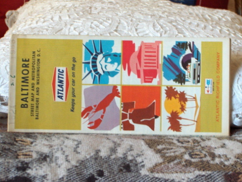 ROAD MAP ATLANTIC RICHFIELD Baltimore Wash  DC 1968
