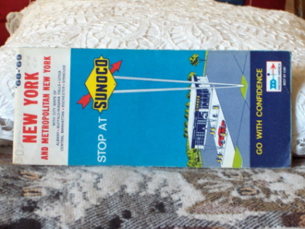 VINTAGE ROAD MAP New York State Sunoco 1969 Travel