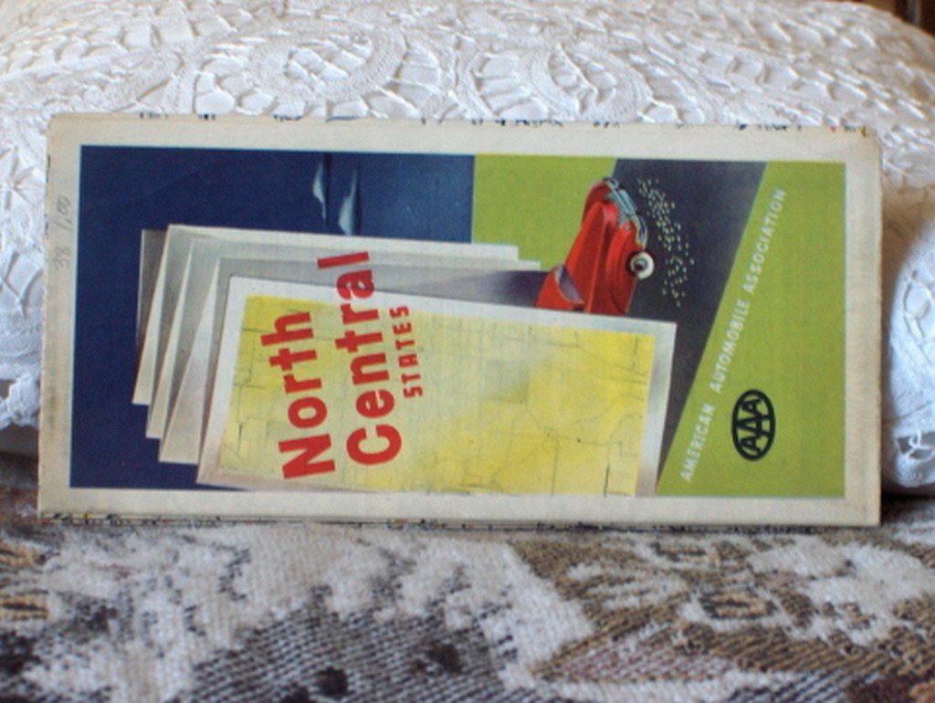 ANTIQUE ROAD MAP North Central United States AAA 1948