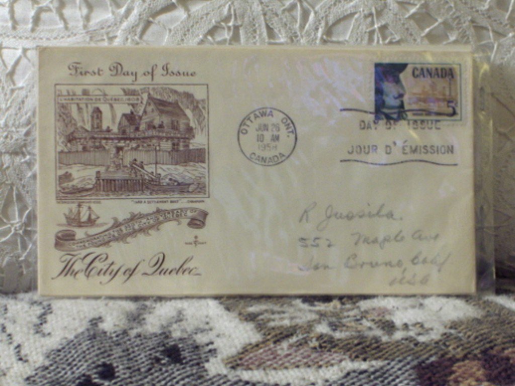 First Day Issue Cover Stamp The City of Quebec Canada 1958