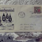 First Day Issue Cover Stamp Canada Centennial of Oil 1958