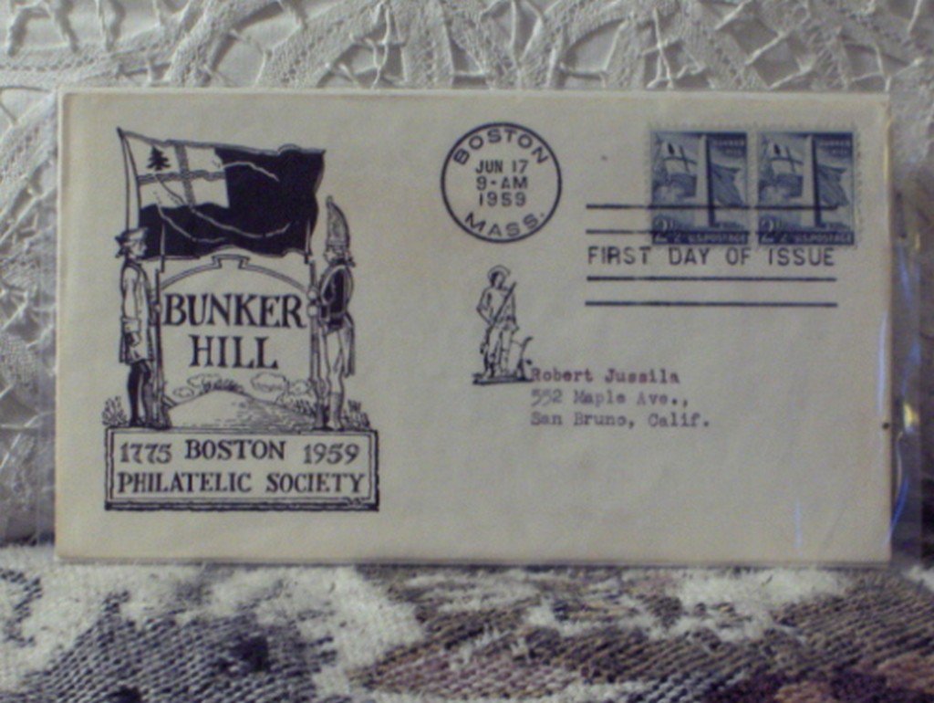First Day Issue Cover Stamp Bunker Hill 1959 2 1/2c