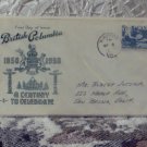 First Day Issue Cover Stamp British Columbia 1958 Canada 5c