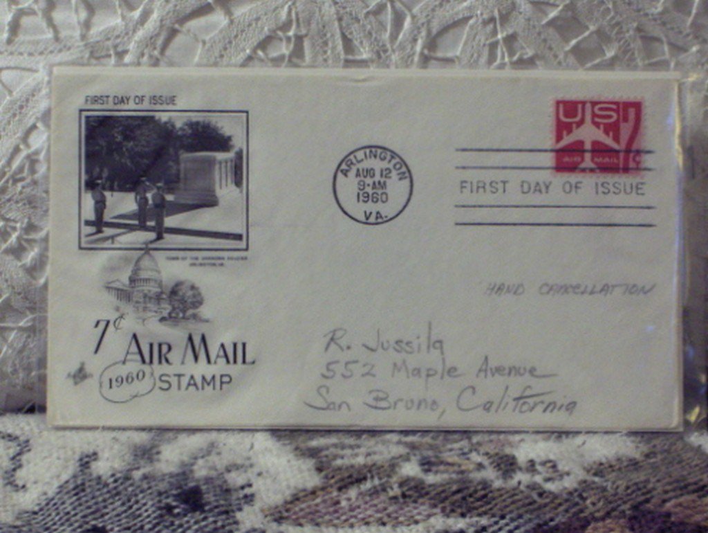 First Day Issue Cover Stamp 7c Airmail Stamp 1960