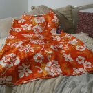 ROUNDY BAY Womens Beach Mu Mu Dress Orange Sz M