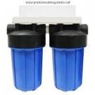 DUAL BIG BLUE WATER FILTER 4.5 X 10" & FILTER KDF/GAC
