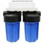 DUAL BIG BLUE WATER FILTER 4.5 X 10" & FILTER KDF/GAC
