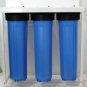 TRIPLE BIG BLUE WATER FILTER HOUSING SEDIMENT CARBON/GAC CARTRIDGE BRACKET STAND