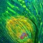 Peacock courting when displaying his colorful plumage Oil painting
